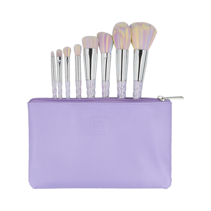 ilū basic Zestaw 8 pędzli do makijażu + etui, Unicorn, Pastel