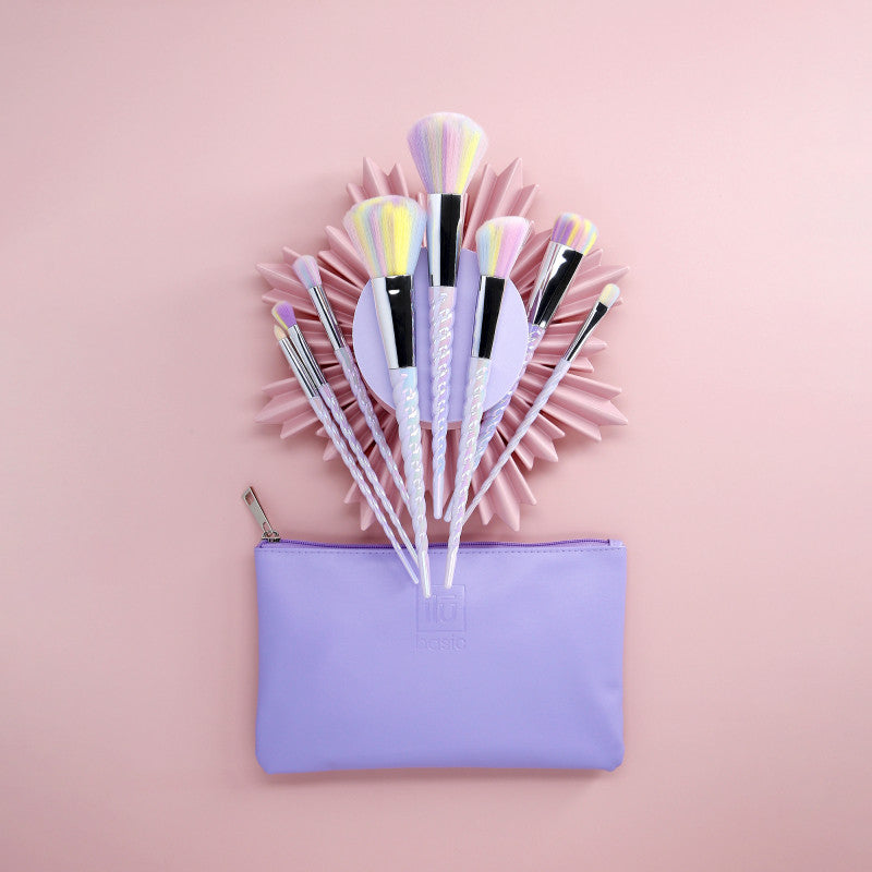 ilū basic Zestaw 8 pędzli do makijażu + etui, Unicorn #4