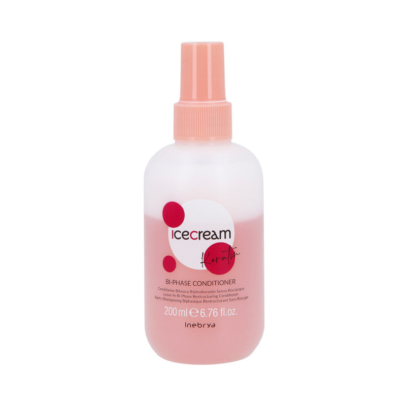 INEBRYA ICE CREAM KERATIN Bi-PHASE Dwufazowa odżywka w sprayu z keratyną 200 ml