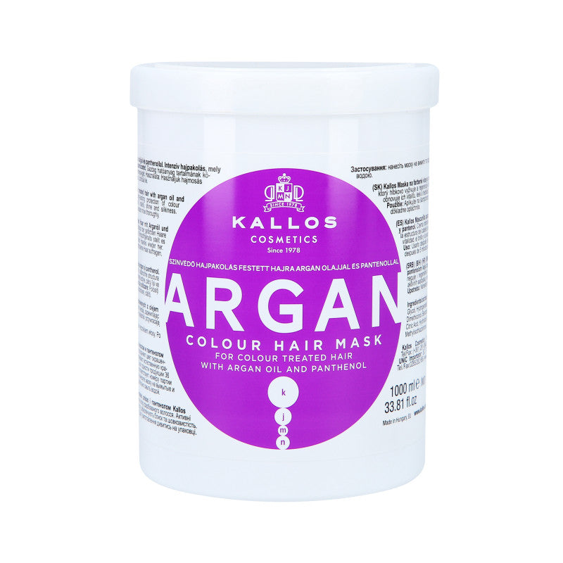 KALLOS ARGAN OIL Kremowa maska chroniąca kolor 1000 ml
