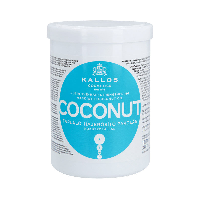KALLOS KJMN Coconut Odżywczo-wzmacniająca maska do włosów 1000 ml