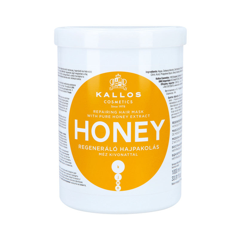 KALLOS KJMN Honey Odbudowująca maska do włosów z miodem 1000 ml