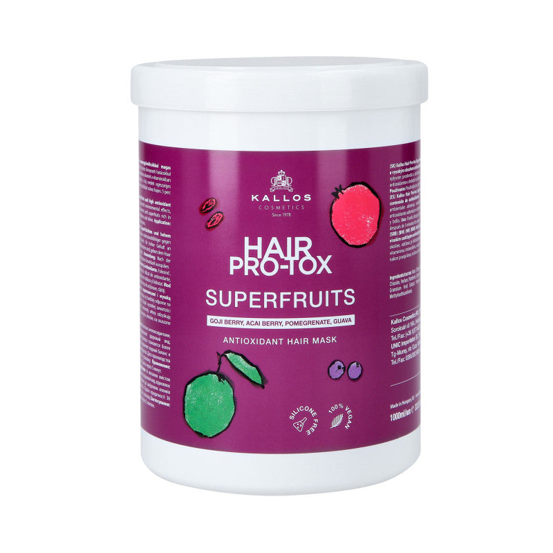 KALLOS KJMN PRO-TOX SUPERFRUITS Antyoksydacyjna maska do włosów 1000 ml