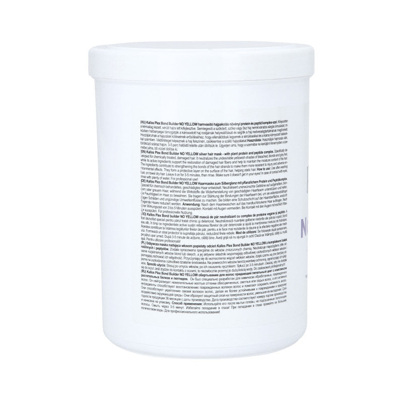 KALLOS PLEX NO YELLOW Maska do włosów blond z kompleksem protein roślinnych i peptydów 1000 ml #3
