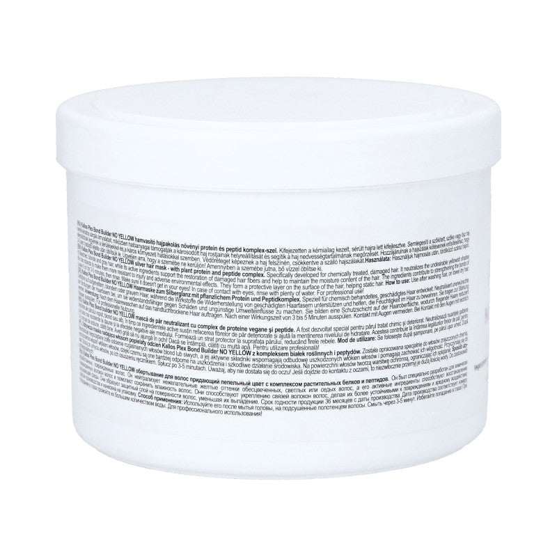 KALLOS PLEX NO YELLOW Maska do włosów blond z kompleksem protein roślinnych i peptydów 500 ml #3