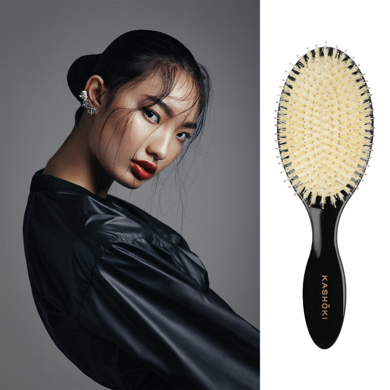 KASHŌKI Smooth White Detangler Szczotka z białym włosiem dzika, Oval #4
