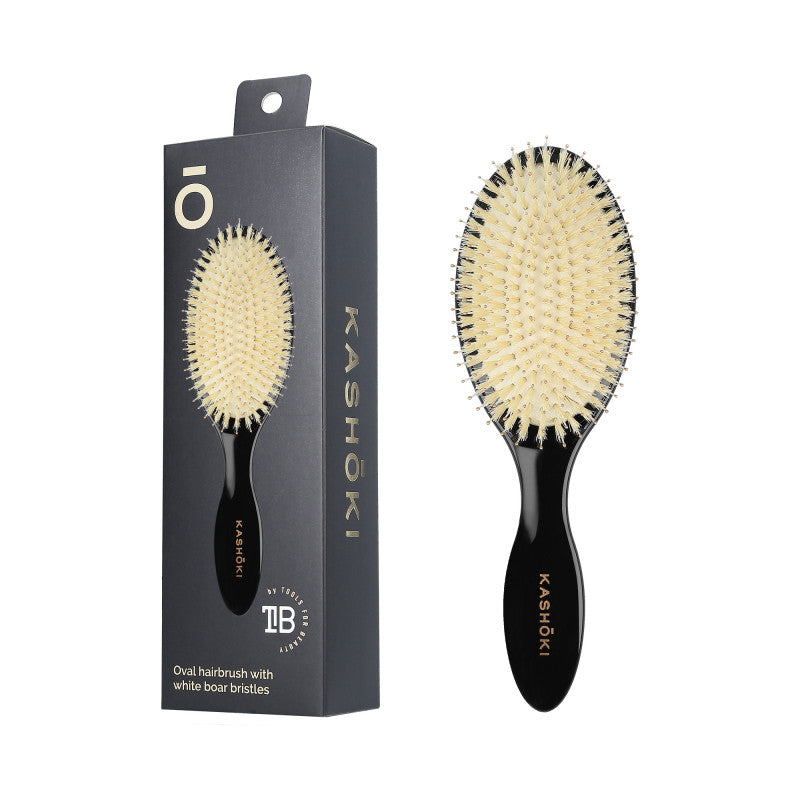 KASHŌKI Smooth White Detangler Szczotka z białym włosiem dzika, Oval #2