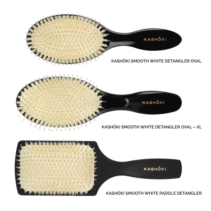 KASHŌKI Smooth White Detangler Zestaw 3 szczotek z białym włosiem dzika #2