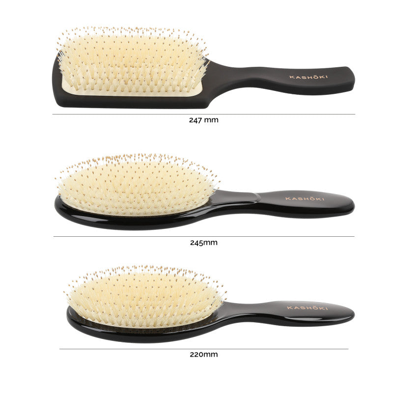 KASHŌKI Smooth White Detangler Zestaw 3 szczotek z białym włosiem dzika #3