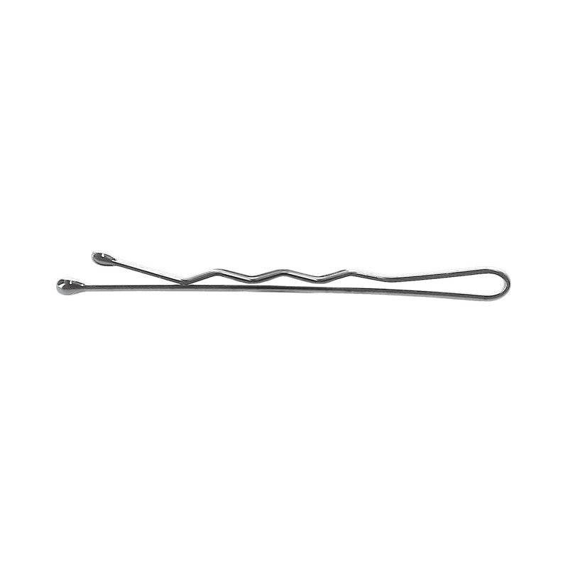 LUSSONI Wsuwki do włosów, dł. 4 cm, Srebrne, Karbowane, 250 szt.
