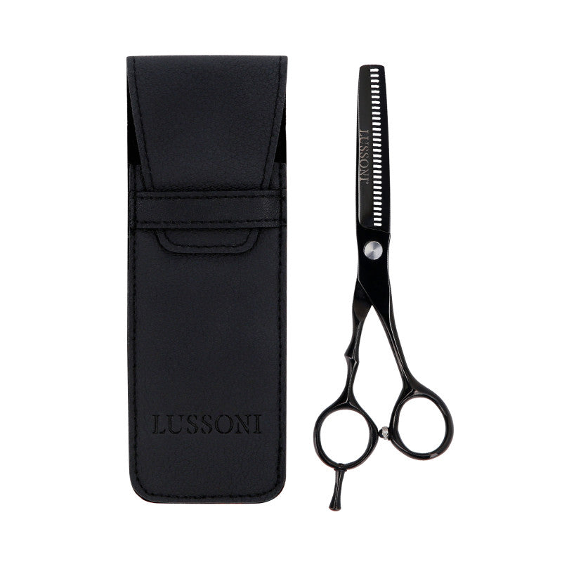 LUSSONI ECLIPSE SERIES Profesjonalne degażówki fryzjerskie (czarne) 6″ + etui