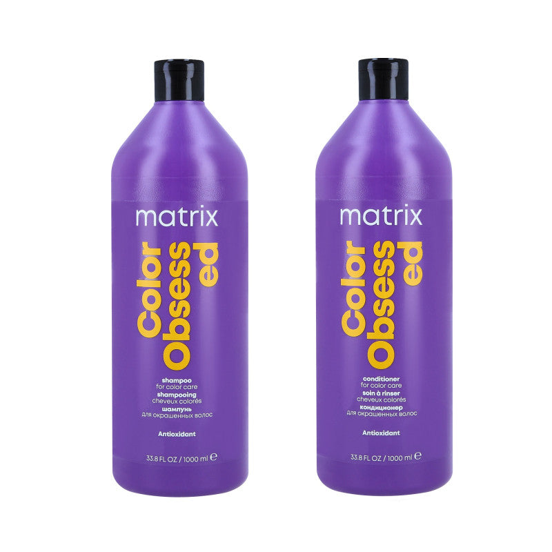 MATRIX TOTAL RESULTS COLOR OBESSED Zestaw do włosów farbowanych szampon 1000 ml + odżywka 1000 ml