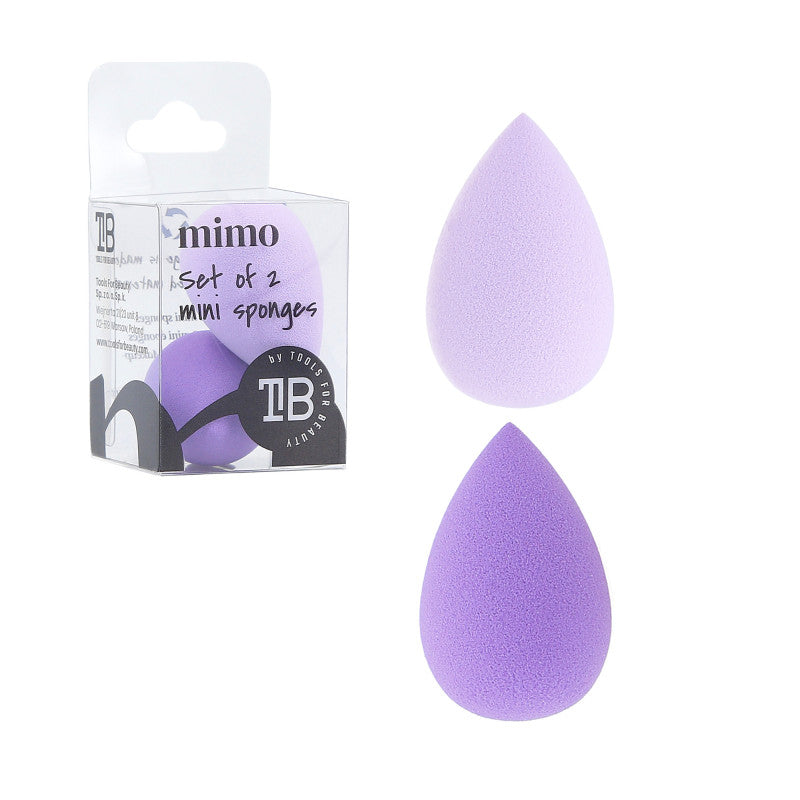 MIMO Zestaw dwóch gąbek do makijażu, Raindrop Mini, Fioletowe