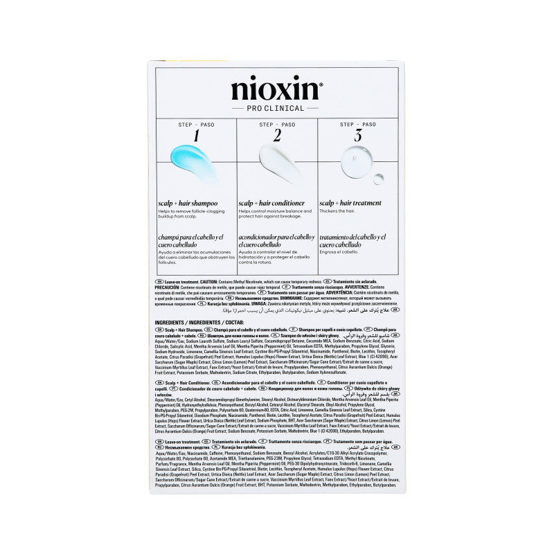 NIOXIN PRO CLINICAL 1 Trzystopniowy zestaw do pielęgnacji włosów naturalnych i lekko przerzedzonych 2 x 150 ml + 50 ml #4