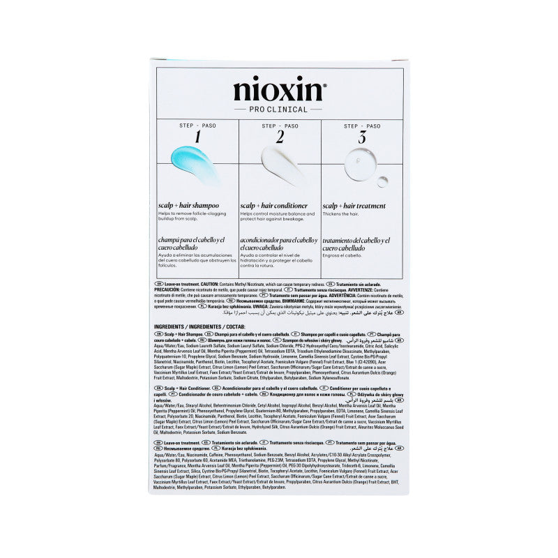NIOXIN PRO CLINICAL 3 Trzystopniowy zestaw do włosów farbowanych i lekko przerzedzonych 2 x 150 ml + 50 ml #4