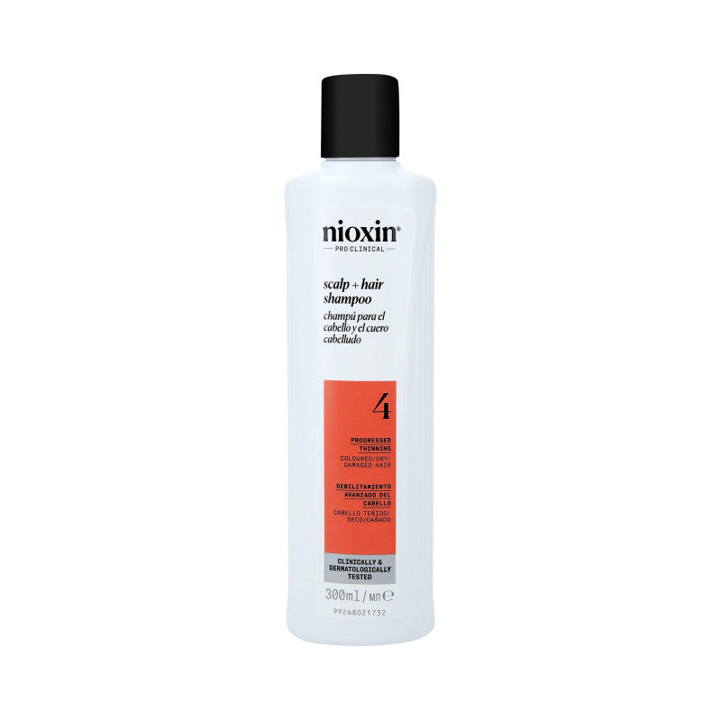 NIOXIN PRO CLINICAL 4 Wzmacniający szampon do włosów farbowanych z postępującym przerzedzeniem 300 ml