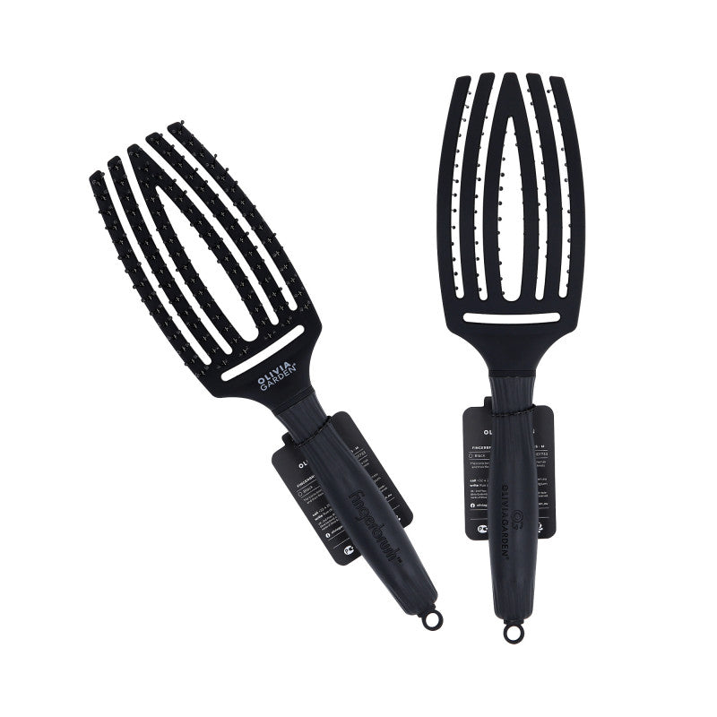 OLIVIA GARDEN FINGER BRUSH DOUBLE BRISTLES Szczotka do włosów Black